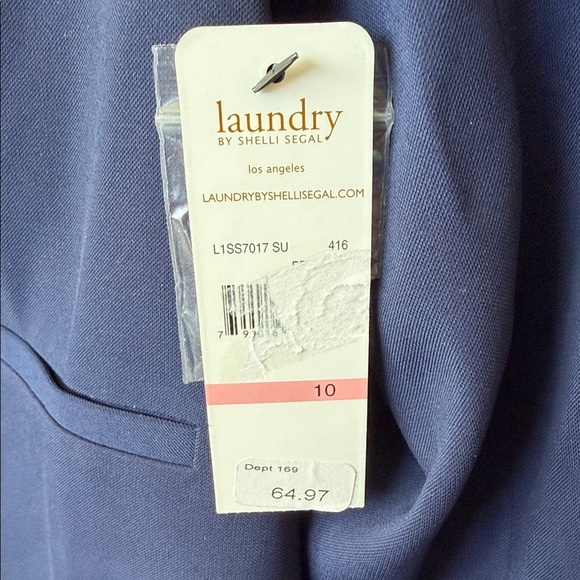 Laundry by Shelli Segal Navy Sleeveless Blouse V-Neck Size 10 NWT - Picture 3 of 12